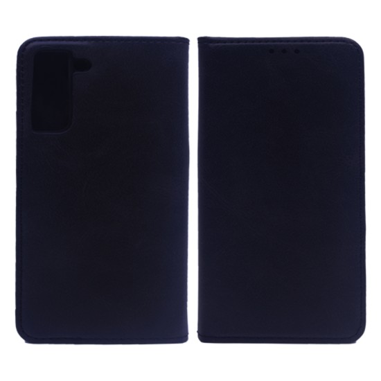 LEATHER FLIP COVER WITH INTERNAL POCKET FOR SAMSUNG GALAXY S21 BLACK